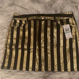 New Michael Kors, black and gold sequin skirt size 8